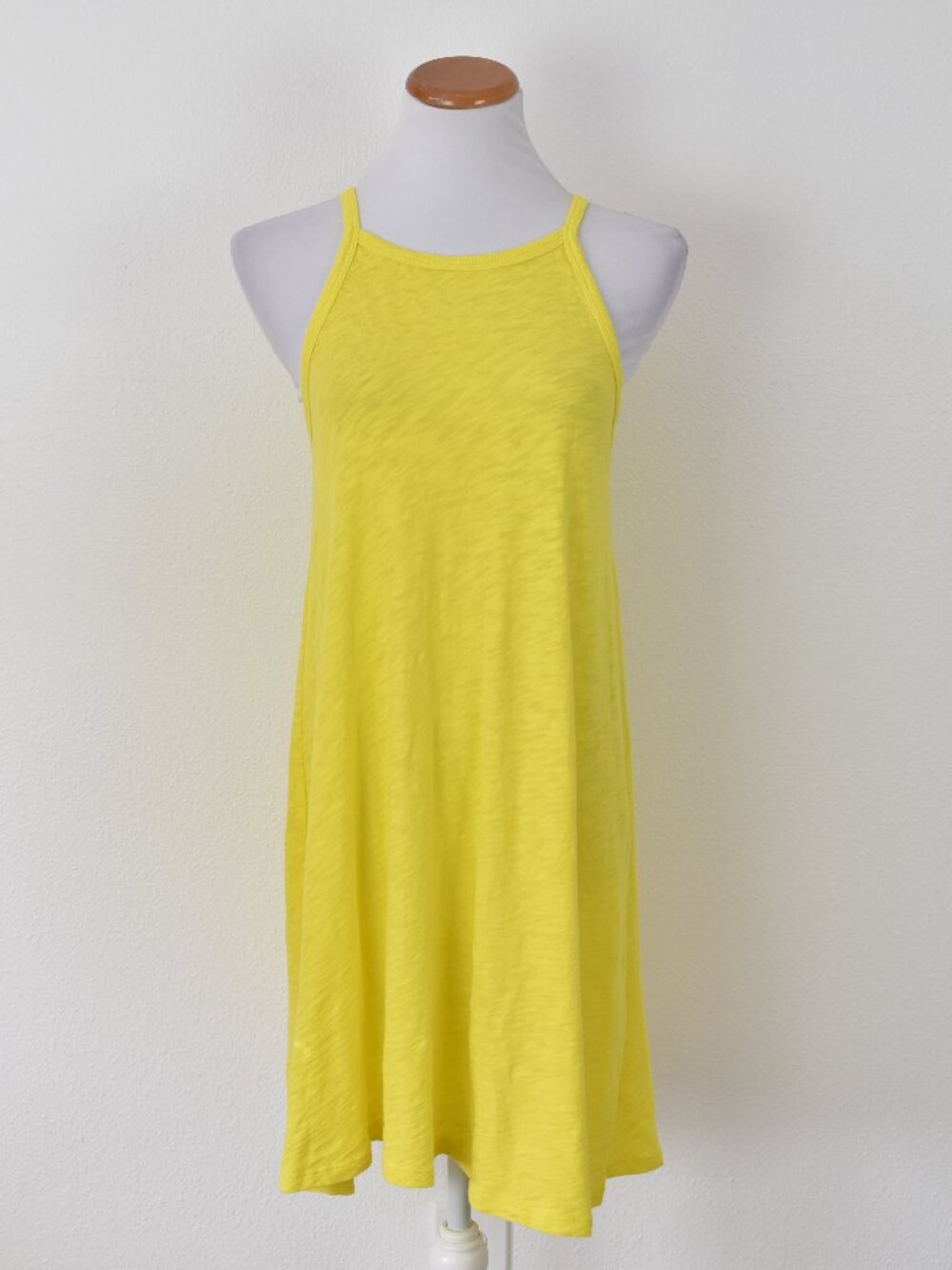 ATM Slub Jersey High Neck Tank Dress Lemonade - M